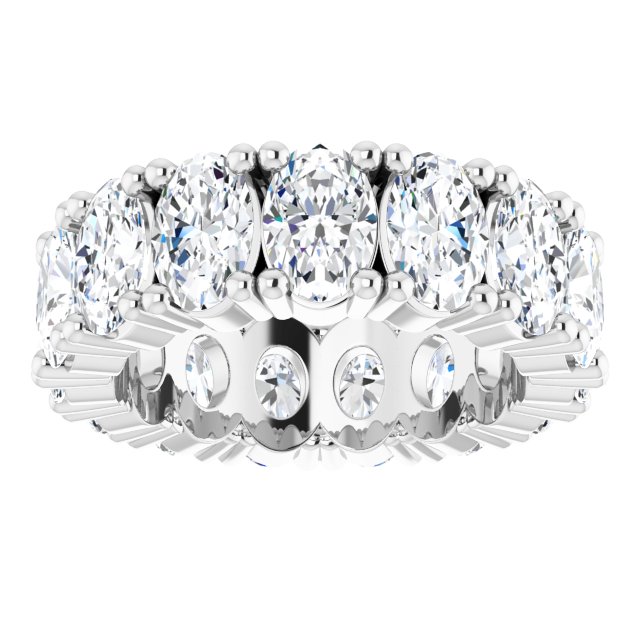 10K Gold Oval Lab-Grown Diamond Shared-Prong Eternity Band – 6x4 mm Stones - White Gold - view 3