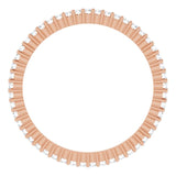 10K Gold Round Lab-Grown Diamond Shared-Prong Eternity Band – 1 mm Stones - Rose Gold - view 2