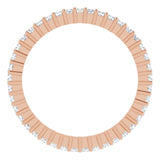 10K Gold Square Natural Diamond Shared-Prong Eternity Band – 1.25x1.25 mm Stones - Rose Gold - view 2