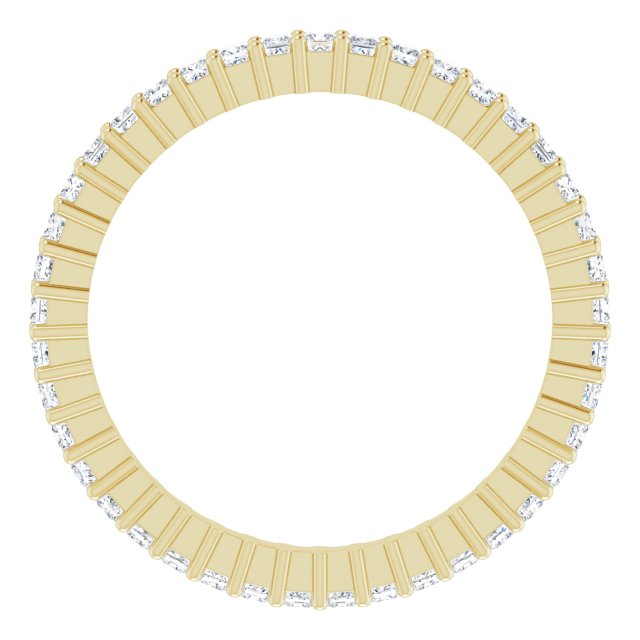 10K Gold Square Lab-Grown Diamond Shared-Prong Eternity Band – 1.25x1.25 mm Stones - Yellow Gold - view 2