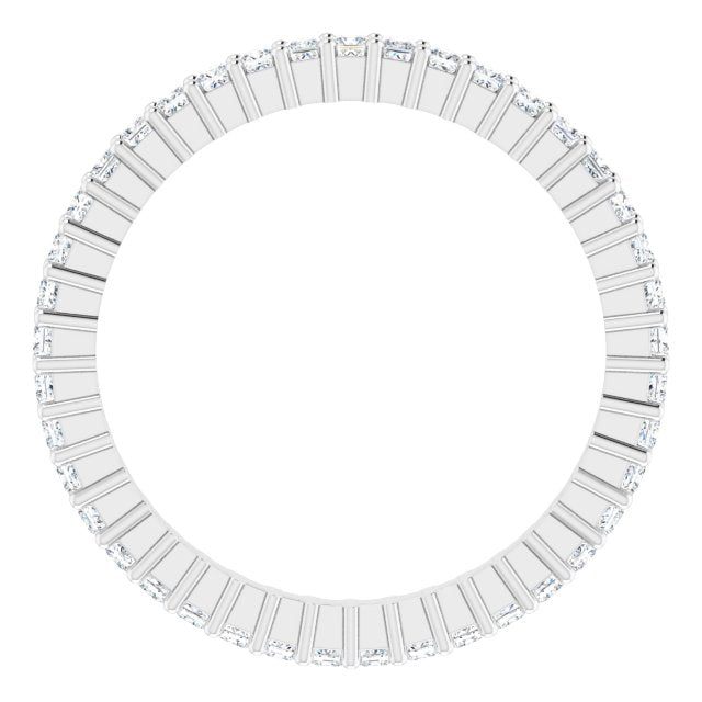 Platinum Square Lab-Grown Diamond Shared-Prong Eternity Band – 1.25x1.25 mm Stones - view 2