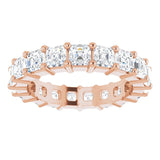 14K Gold Asscher Lab-Grown Diamond Shared-Prong Eternity Band – 3x3 mm Stones - Rose Gold - view 3