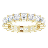 14K Gold Asscher Lab-Grown Diamond Shared-Prong Eternity Band – 3x3 mm Stones - Yellow Gold - view 3