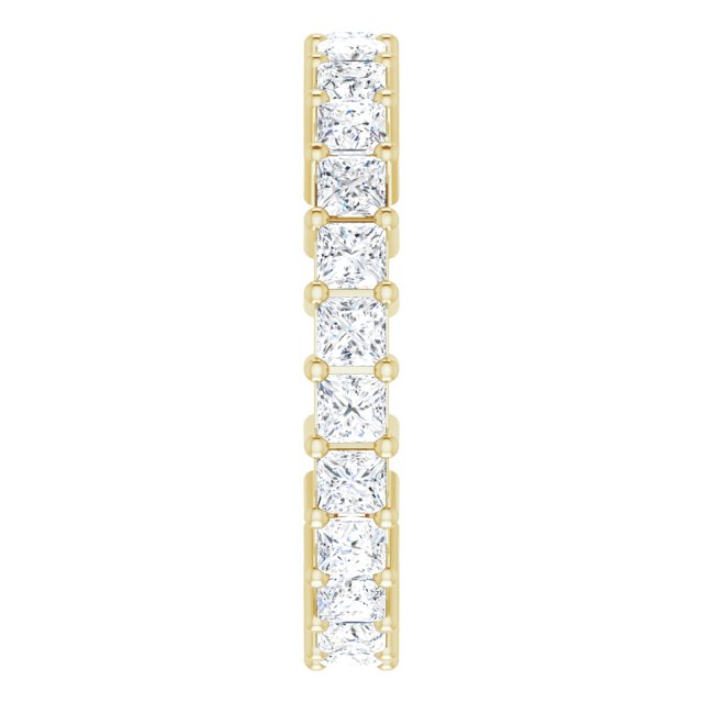 10K Gold Square Natural Diamond Shared-Prong Eternity Band – 2.25x2.25 mm Stones - Yellow Gold - view 4