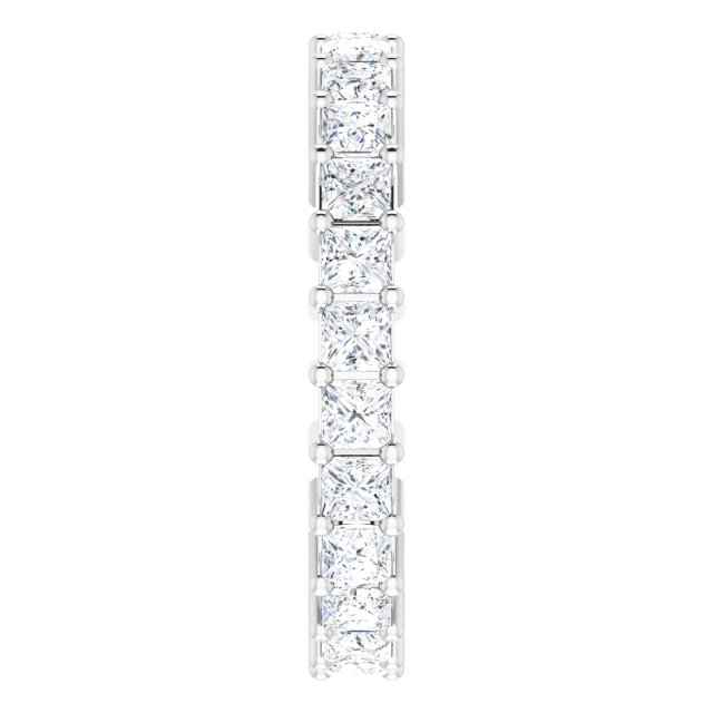 10K Gold Square Natural Diamond Shared-Prong Eternity Band – 2.25x2.25 mm Stones - White Gold - view 4