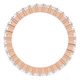 10K Gold Square Natural Diamond Shared-Prong Eternity Band – 1.75x1.75 mm Stones - Rose Gold - view 2