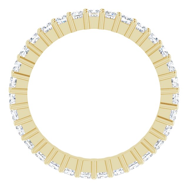 10K Gold Square Natural Diamond Shared-Prong Eternity Band – 1.75x1.75 mm Stones - Yellow Gold - view 2