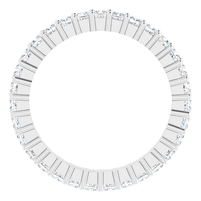 10K Gold Square Natural Diamond Shared-Prong Eternity Band – 1.75x1.75 mm Stones - White Gold - view 2