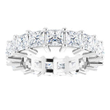 10K Gold Square Lab-Grown Diamond Shared-Prong Eternity Band – 3.5x3.5 mm Stones - White Gold - view 3