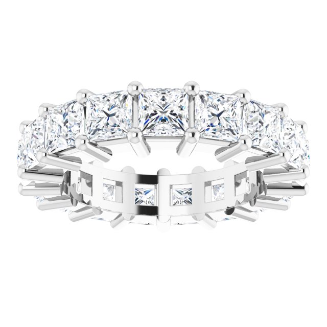 10K Gold Square Natural Diamond Shared-Prong Eternity Band – 3.5x3.5 mm Stones - White Gold - view 3