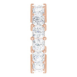 10K Gold Square Lab-Grown Diamond Shared-Prong Eternity Band – 4x4 mm Stones - Rose Gold - view 4