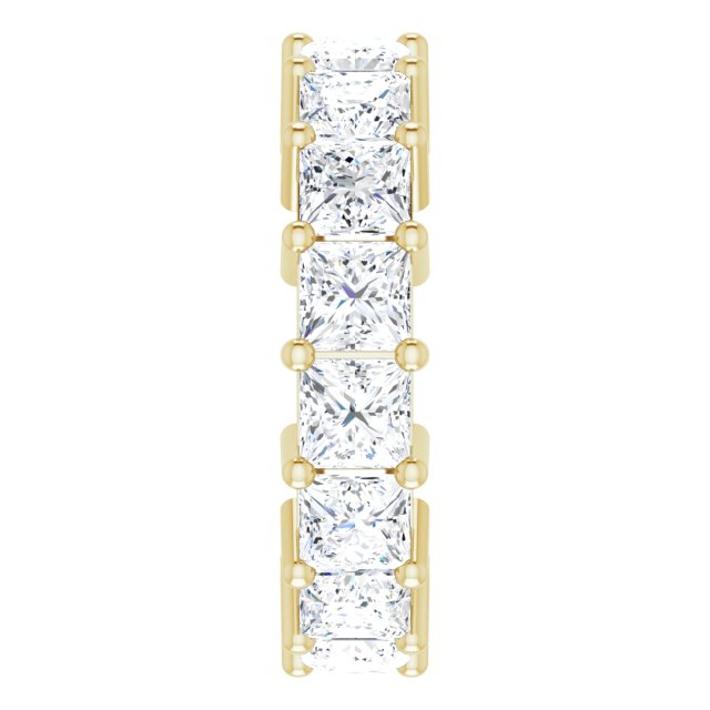 10K Gold Square Lab-Grown Diamond Shared-Prong Eternity Band – 4x4 mm Stones - Yellow Gold - view 4