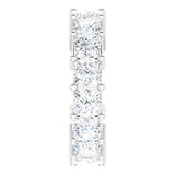 10K Gold Square Lab-Grown Diamond Shared-Prong Eternity Band – 4x4 mm Stones - White Gold - view 4