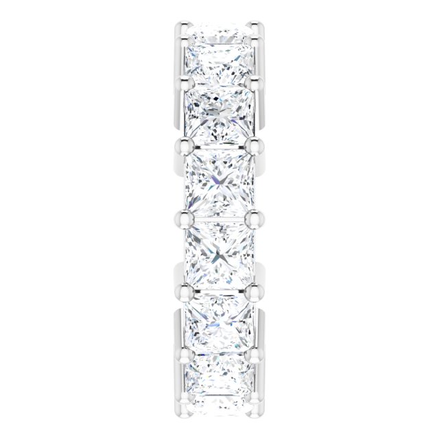 10K Gold Square Natural Diamond Shared-Prong Eternity Band – 4x4 mm Stones - White Gold - view 4