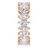 14K Gold Marquise Lab-Grown Diamond Shared-Prong Eternity Band – 4.5x2.5 mm Stones - Rose Gold - view 4