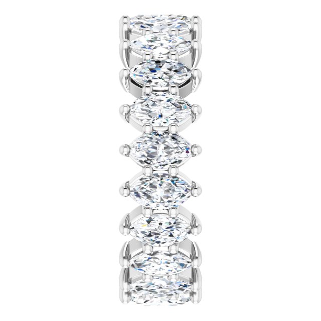 Platinum Marquise Lab-Grown Diamond Shared-Prong Eternity Band – 4.5x2.5 mm Stones - view 4