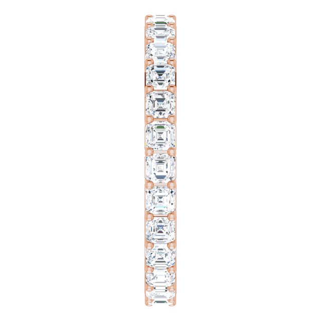14K Gold Asscher Lab-Grown Diamond Shared-Prong Eternity Band – 2x2 mm Stones - Rose Gold - view 4