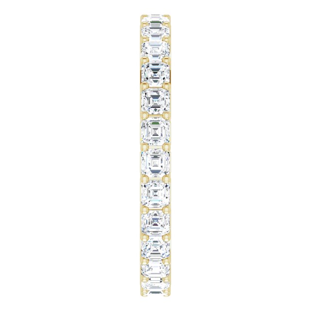 14K Gold Asscher Lab-Grown Diamond Shared-Prong Eternity Band – 2x2 mm Stones - Yellow Gold - view 4