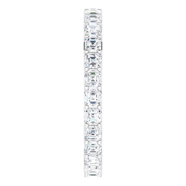 14K Gold Asscher Lab-Grown Diamond Shared-Prong Eternity Band – 2x2 mm Stones - White Gold - view 4