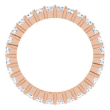 10K Gold Square Natural Diamond Shared-Prong Eternity Band – 2x2 mm Stones - Rose Gold - view 2
