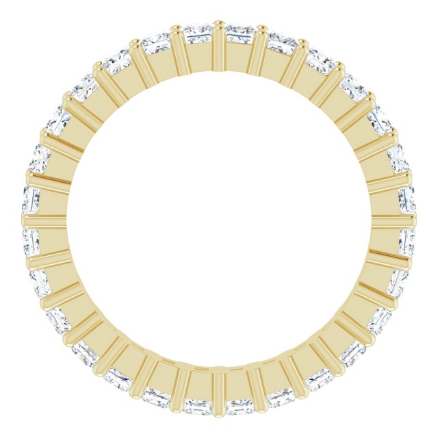 10K Gold Square Lab-Grown Diamond Shared-Prong Eternity Band – 2x2 mm Stones - Yellow Gold - view 2