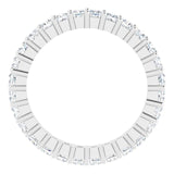 10K Gold Square Natural Diamond Shared-Prong Eternity Band – 2x2 mm Stones - White Gold - view 2