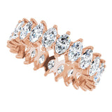 14K Gold Marquise Lab-Grown Diamond Shared-Prong Eternity Band – 4.5x2.5 mm Stones - Rose Gold - view 5
