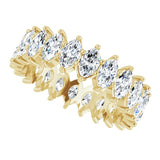 14K Gold Marquise Lab-Grown Diamond Shared-Prong Eternity Band – 4.5x2.5 mm Stones - Yellow Gold - view 5