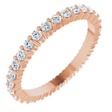 10K Gold Round Lab-Grown Diamond Shared-Prong Eternity Band – 1.7 mm Stones - Rose Gold
