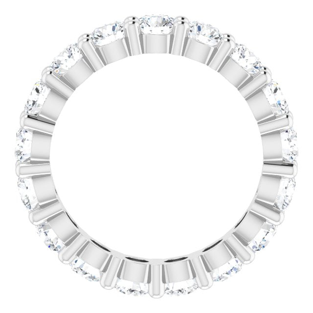 10K Gold Round Lab-Grown Diamond Shared-Prong Eternity Band – 3.4 mm Stones - White Gold - view 2
