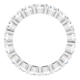 10K Gold Round Natural Diamond Shared-Prong Eternity Band – 3.4 mm Stones - White Gold - view 2
