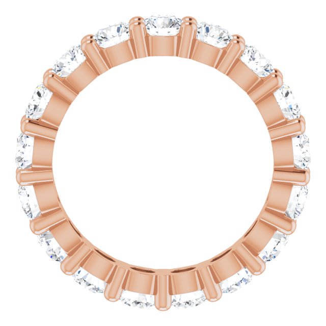 10K Gold Round Lab-Grown Diamond Shared-Prong Eternity Band – 3.4 mm Stones - Rose Gold - view 2