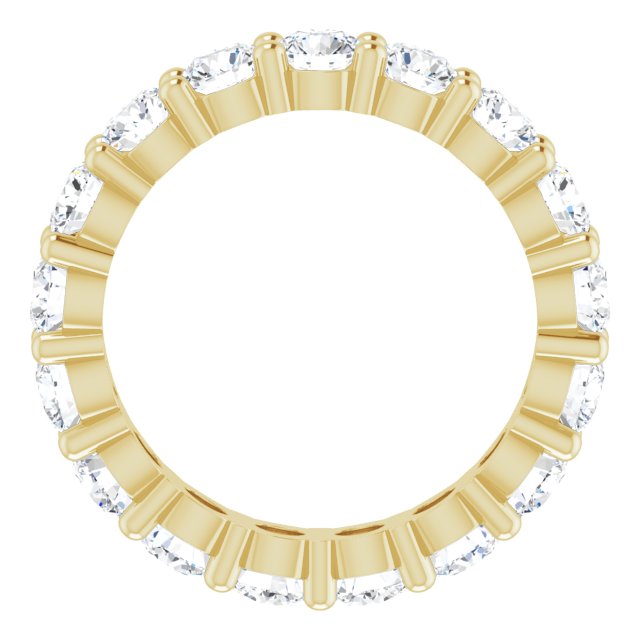 10K Gold Round Natural Diamond Shared-Prong Eternity Band – 3.4 mm Stones - Yellow Gold - view 2