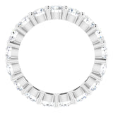 10K Gold Round Natural Diamond Shared-Prong Eternity Band – 3.4 mm Stones - White Gold - view 2