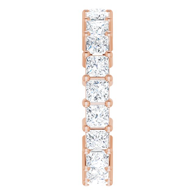 10K Gold Square Natural Diamond Shared-Prong Eternity Band – 2.75x2.75 mm Stones - Rose Gold - view 4