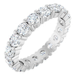 Platinum Round Lab-Grown Diamond Shared-Prong Eternity Band – 3 mm Stones (1 5/8–2 1/3 CTW)