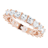 14K Gold Asscher Lab-Grown Diamond Shared-Prong Eternity Band – 2.6x2.6 mm Stones - Rose Gold - view 5
