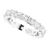 Platinum Asscher Lab-Grown Diamond Shared-Prong Eternity Band – 2.6x2.6 mm Stones - view 5