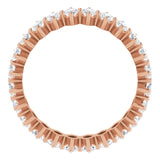 14K Gold Marquise Lab-Grown Diamond Shared-Prong Eternity Band – 4.25x2.25 mm Stones - Rose Gold - view 2