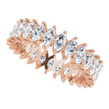 14K Gold Marquise Lab-Grown Diamond Shared-Prong Eternity Band – 4x2 mm Stones - Rose Gold - view 5