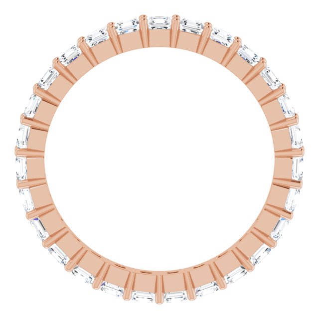 14K Gold Asscher Lab-Grown Diamond Shared-Prong Eternity Band – 2x2 mm Stones - Rose Gold - view 2