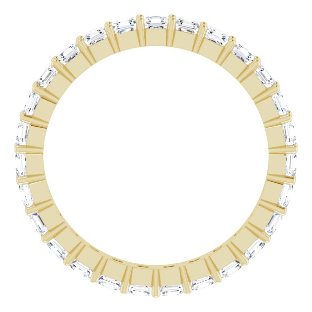 14K Gold Asscher Lab-Grown Diamond Shared-Prong Eternity Band – 2x2 mm Stones - Yellow Gold - view 2