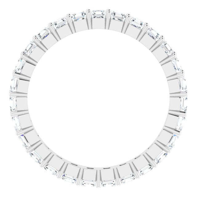 14K Gold Asscher Lab-Grown Diamond Shared-Prong Eternity Band – 2x2 mm Stones - White Gold - view 2