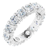 10K Gold Round Natural Diamond Shared-Prong Eternity Band – 3.75 mm Stones - White Gold