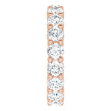 10K Gold Round Lab-Grown Diamond Shared-Prong Eternity Band – 3.4 mm Stones - Rose Gold - view 4