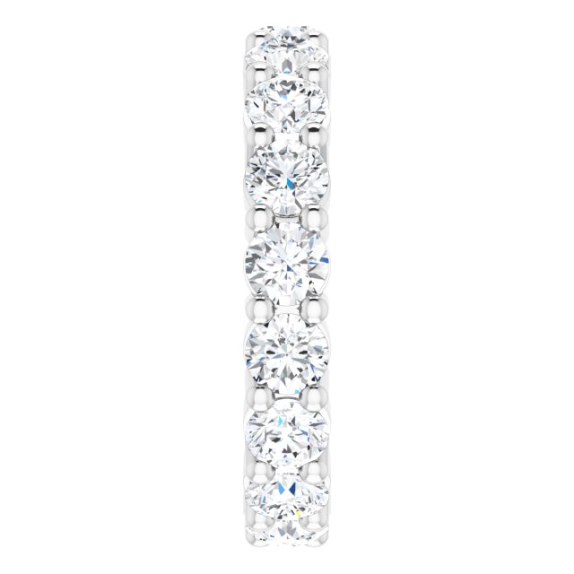 10K Gold Round Lab-Grown Diamond Shared-Prong Eternity Band – 3.4 mm Stones - White Gold - view 4
