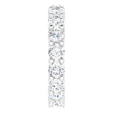 10K Gold Round Natural Diamond Shared-Prong Eternity Band – 3.4 mm Stones - White Gold - view 4