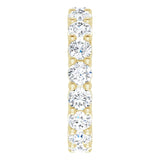 14K Gold Round Lab-Grown Diamond Shared-Prong Eternity Band – 3.4 mm Stones - Yellow Gold - view 4