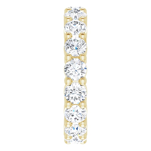 10K Gold Round Lab-Grown Diamond Shared-Prong Eternity Band – 3.4 mm Stones - Yellow Gold - view 4