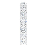 10K Gold Round Natural Diamond Shared-Prong Eternity Band – 3.4 mm Stones - White Gold - view 4